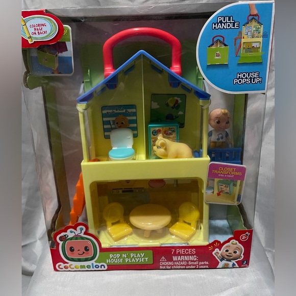 NIB Cocomelon Pop-Up Playhouse with Yellow and Blue Accents - Picture 1 of 13